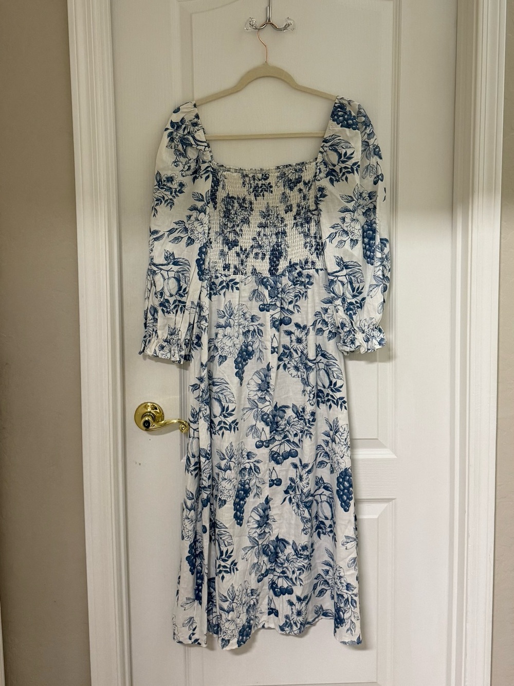 Reformation Blue and White Floral Midi Dress